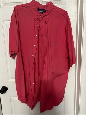 Polo by Ralph Lauren Short-Sleeve Button-Down Shirt in Red with Blue Pony